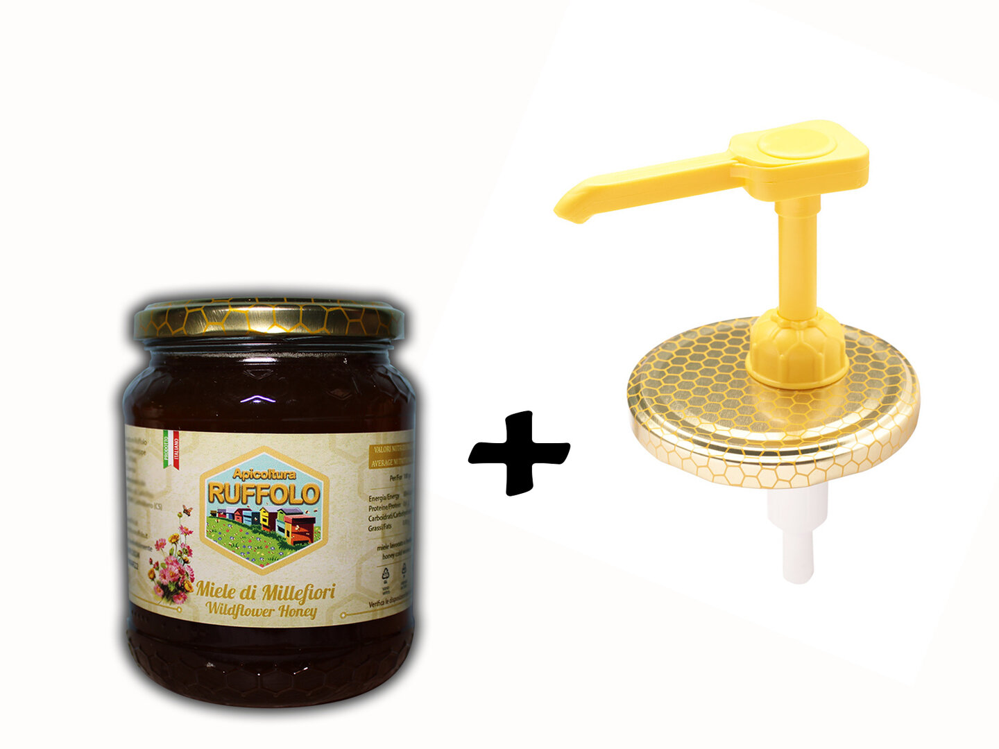 Kit 01 Dispenser - Dosamiele con 1 vaso Millefiori 500g Ruffolo