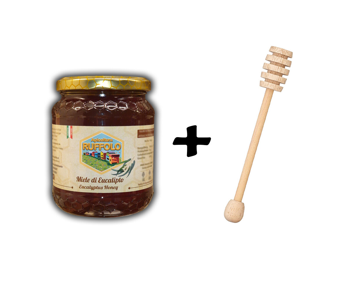 Kit 17 Spargi Miele legno con 1 vaso Eucalipto 500g Ruffolo